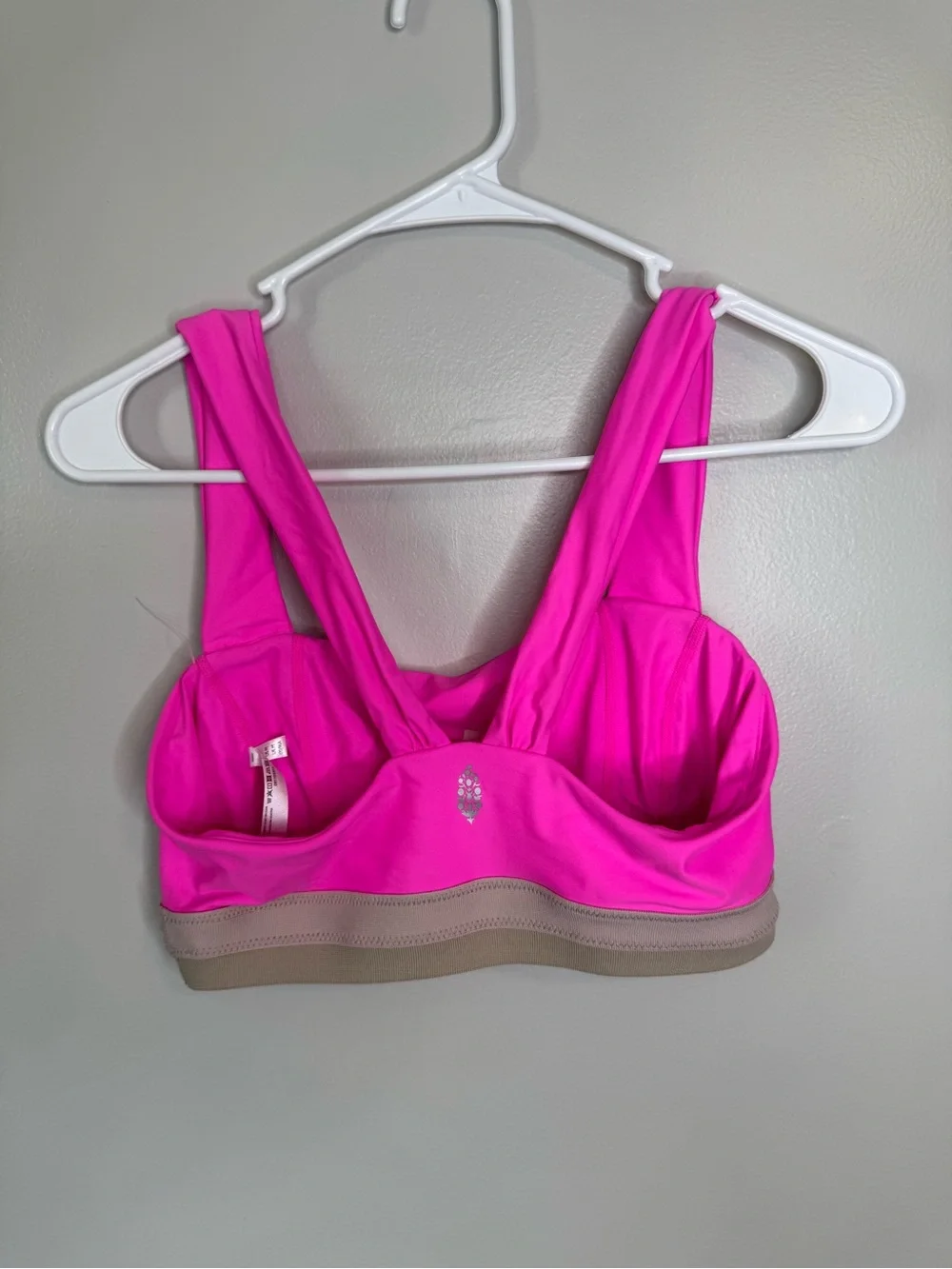 FP Movement by Free People Pink Sports Bra with Taupe Band - Picture 2 of 4